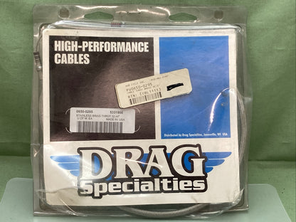 NEW DRAG SPECIALTIES 0650-0295 STAINLESS BRAIDED THROTTLE CABLE 32.44"