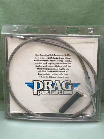 NEW DRAG SPECIALTIES 0651-0103 STAINLESS BRAIDED IDLE CABLE 33"