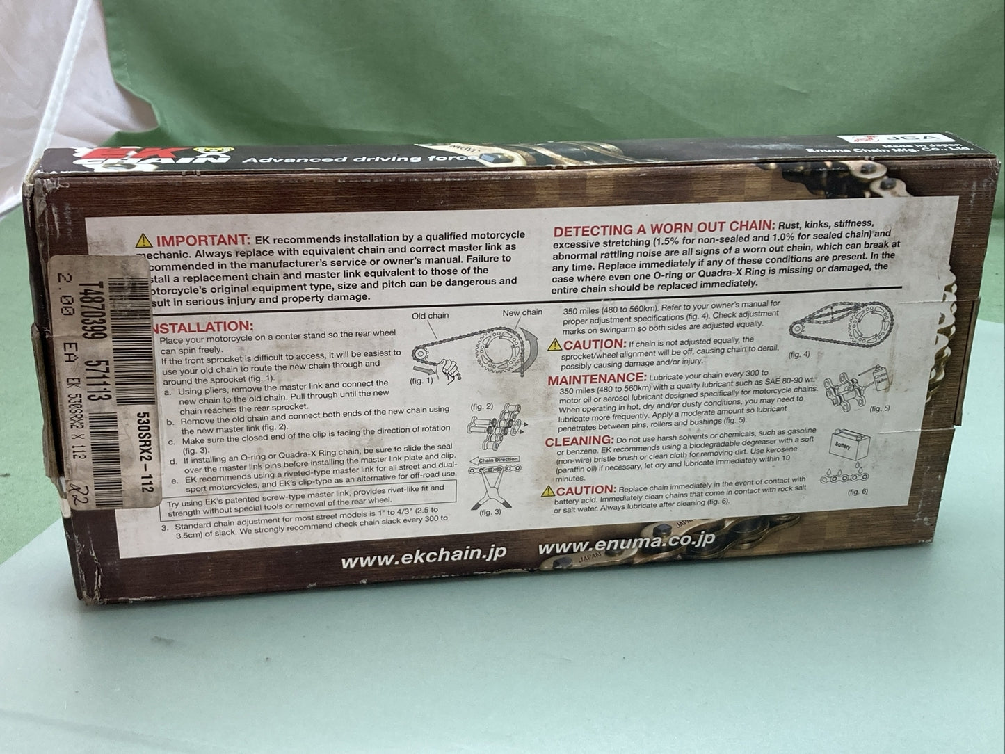 NEW EK CHAIN 530SRX2X-112 LINK CHAIN