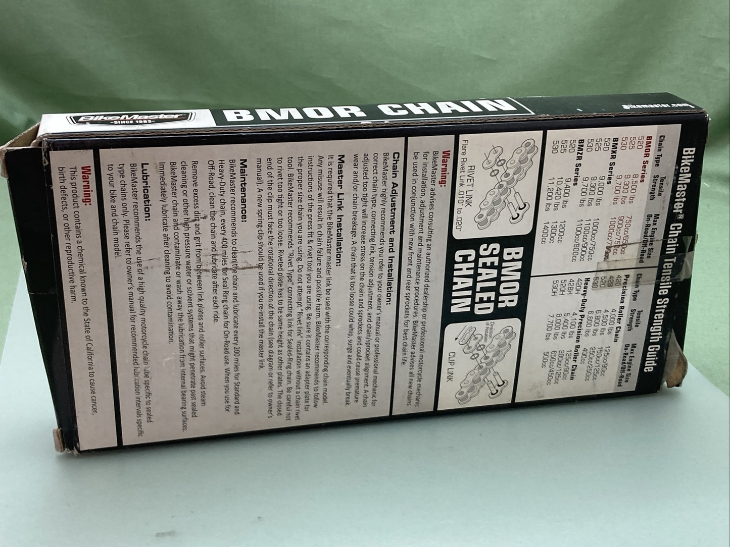 NEW BIKE MASTER 197279 530 BMOR SEALED CHAIN NATURAL 100 LINKS