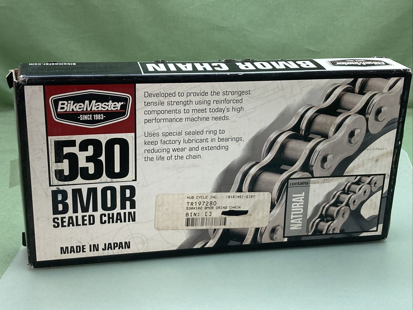 NEW BIKE MASTER 197280 530 BMOR SEALED CHAIN NATURAL 102 LINKS