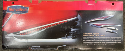 NEW GENUINE KURYAKYN 3249 BLACK SADDLEBAG ACCENT W/LED LIGHT BARS