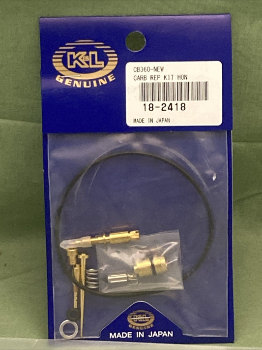 NEW GENUINE K&L 18-2418 CARB REPAIR KIT FOR '74-75 HONDA CB360G