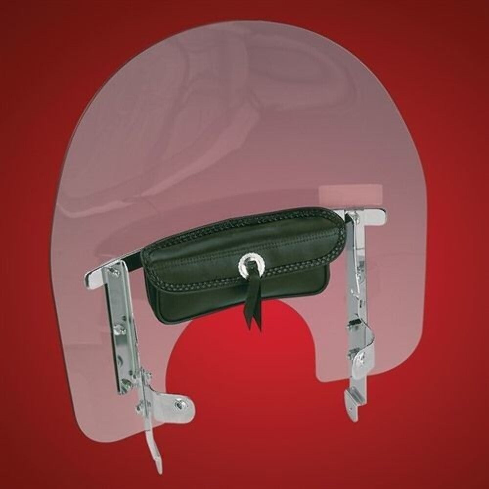 NEW HOPNEL Y60-412BK Single Center Windshield Pouch Faux Leather Black