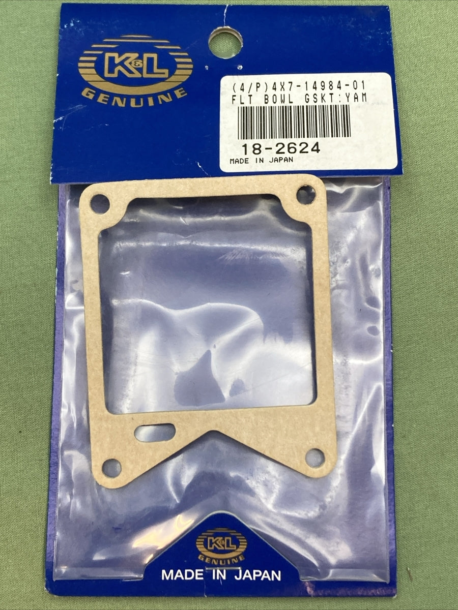 QTY 2 NEW GENUINE K&L 18-2624 FLOAT BOWL GASKET YAMAHA