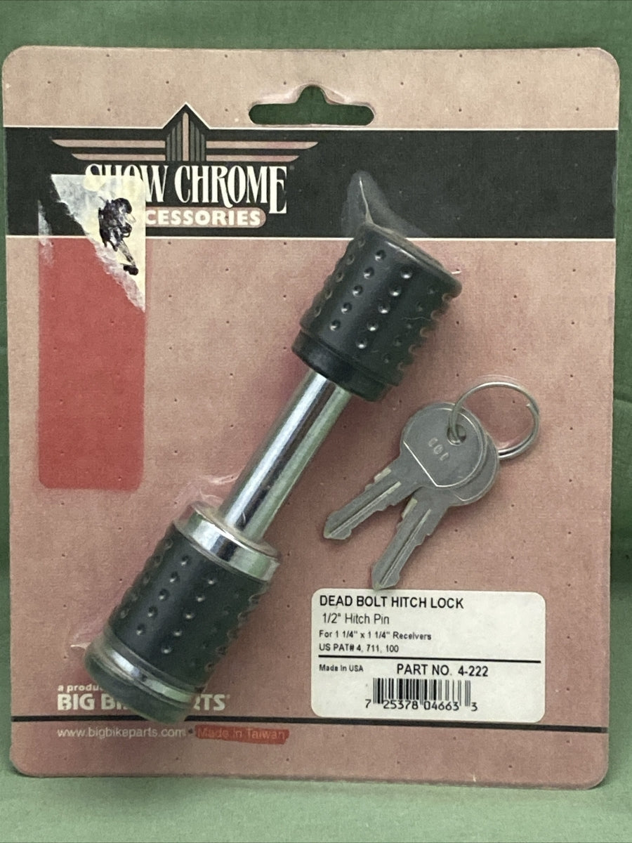 NEW SHOW CHROME 4-222 DEAD BOLT HITCH LOCK