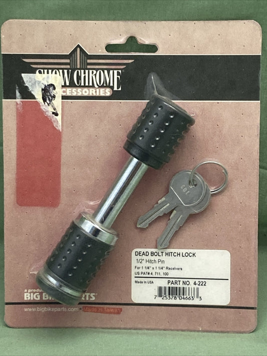 NEW SHOW CHROME 4-222 DEAD BOLT HITCH LOCK