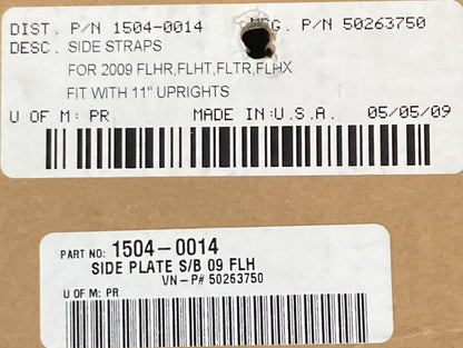NEW DRAG SPECIALTIES 1504-0014 SIDE STRAPS S/B '09-13 FLH