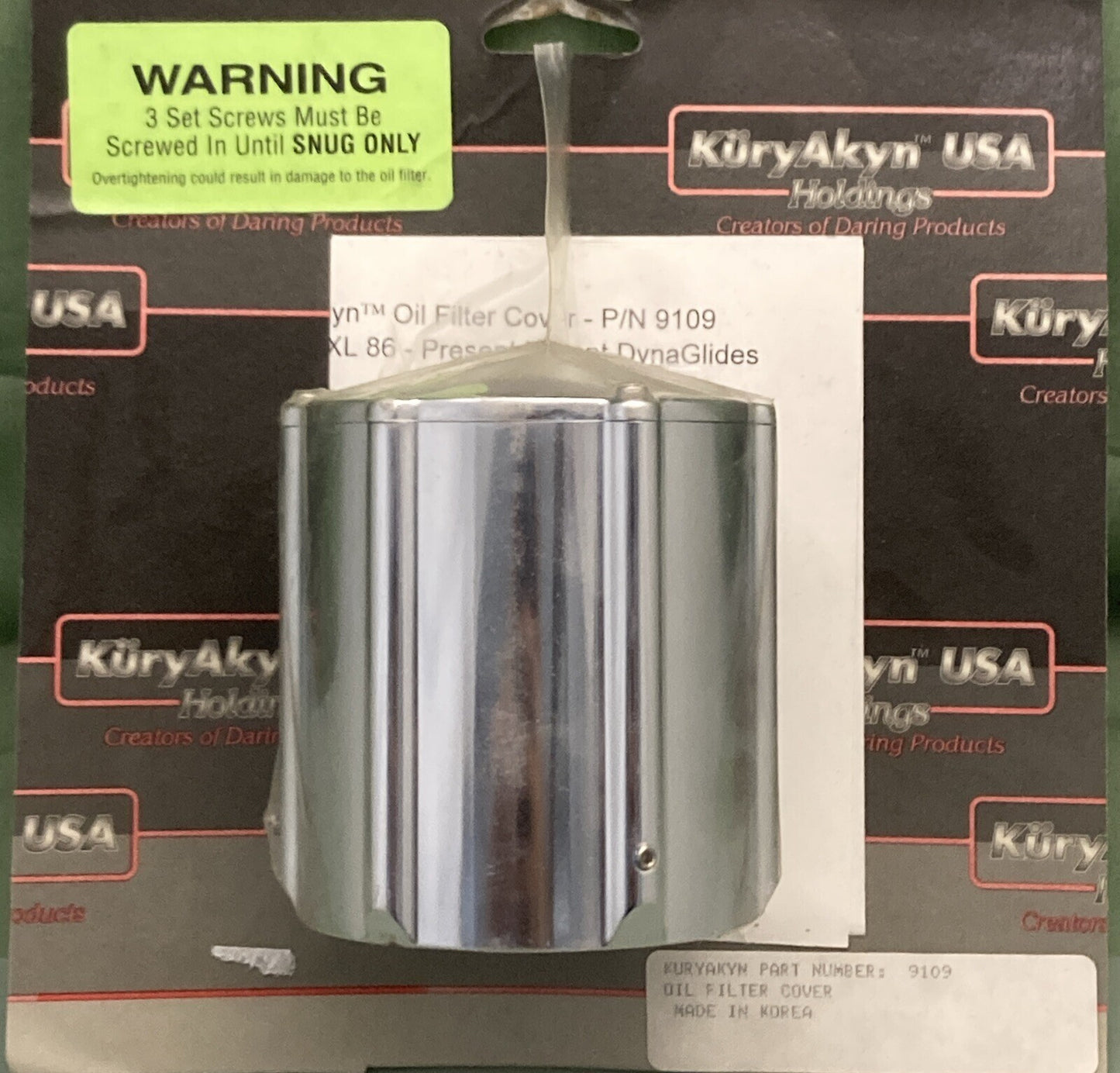 NEW KURYAKYN 9109 OIL FILTER COVER FOR '92-98 BIG TWIN