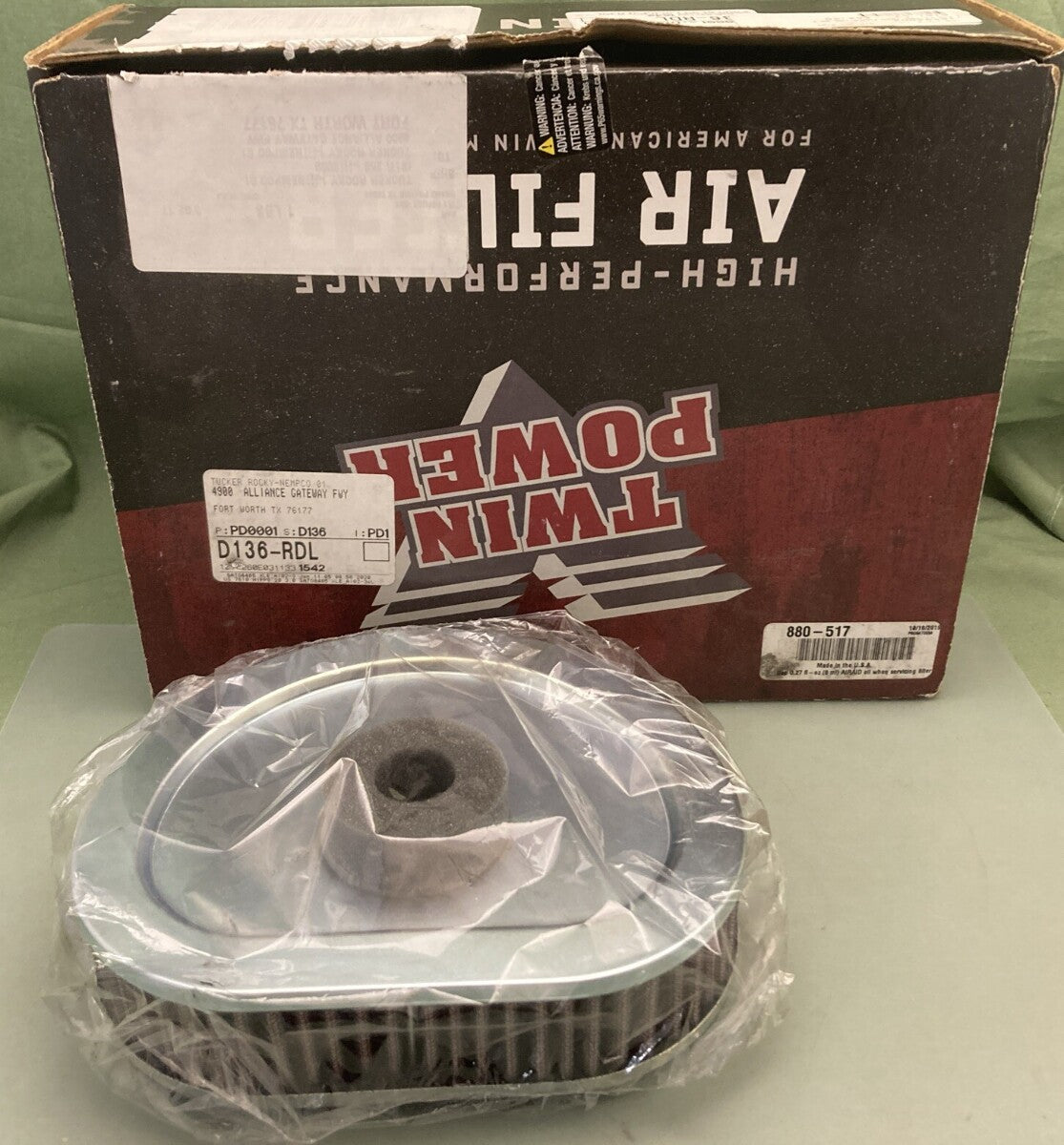 NEW GENUINE TWIN POWER 880-517 AIR FILTER FOR HARLEY DAVIDSON
