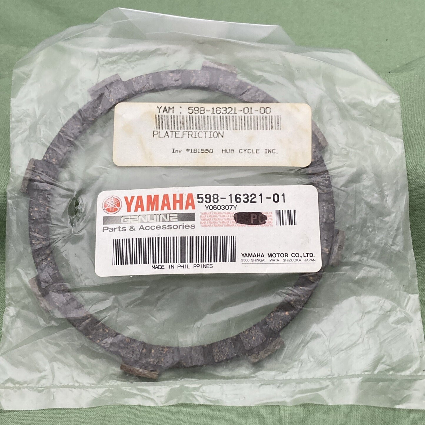 NEW GENUINE YAMAHA 598-16321-01 CLUTCH Plate, Friction