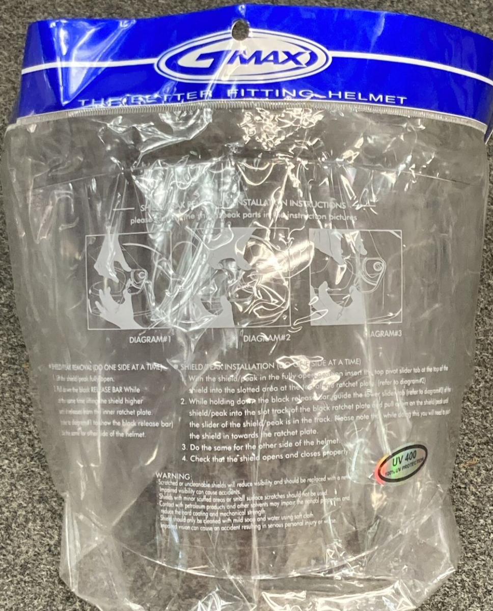 NEW WPS 72-0603 HELMET VISOR FACE SINGLE LENS SHIELD GMAX G999603 CLEAR