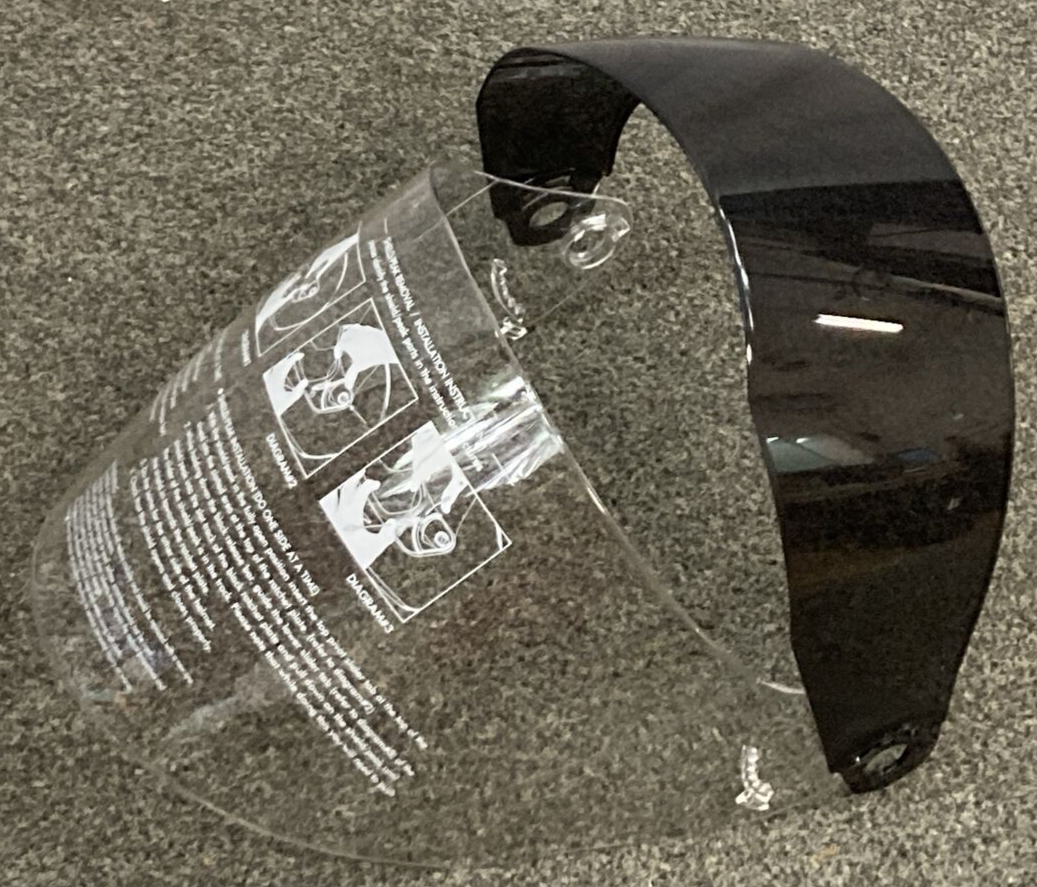 NEW WPS 72-1079 HELMET VISOR FACE SHIELD CLEAR & SMOKE GMAX G980079