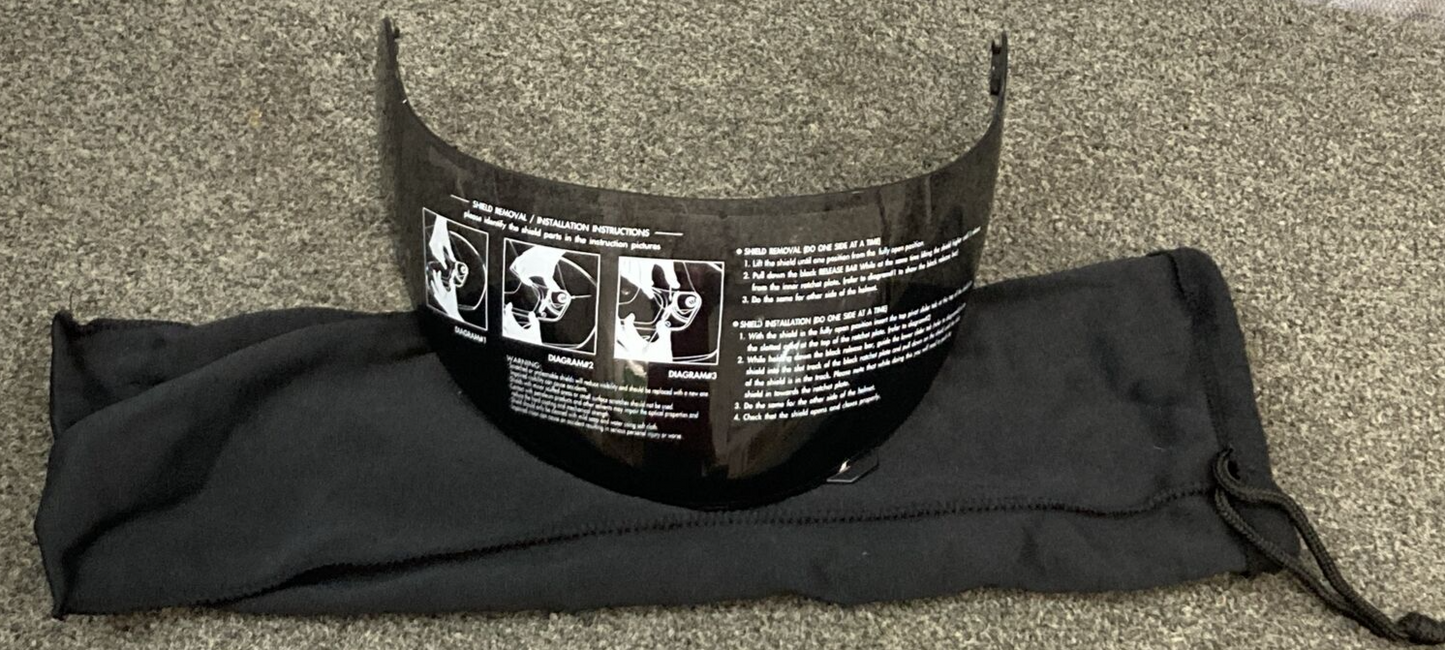 NEW GMAX G1 MOTORCYCLE HELMET VISOR FACE SHIELD DARK SMOKE W/FLEECE COVER