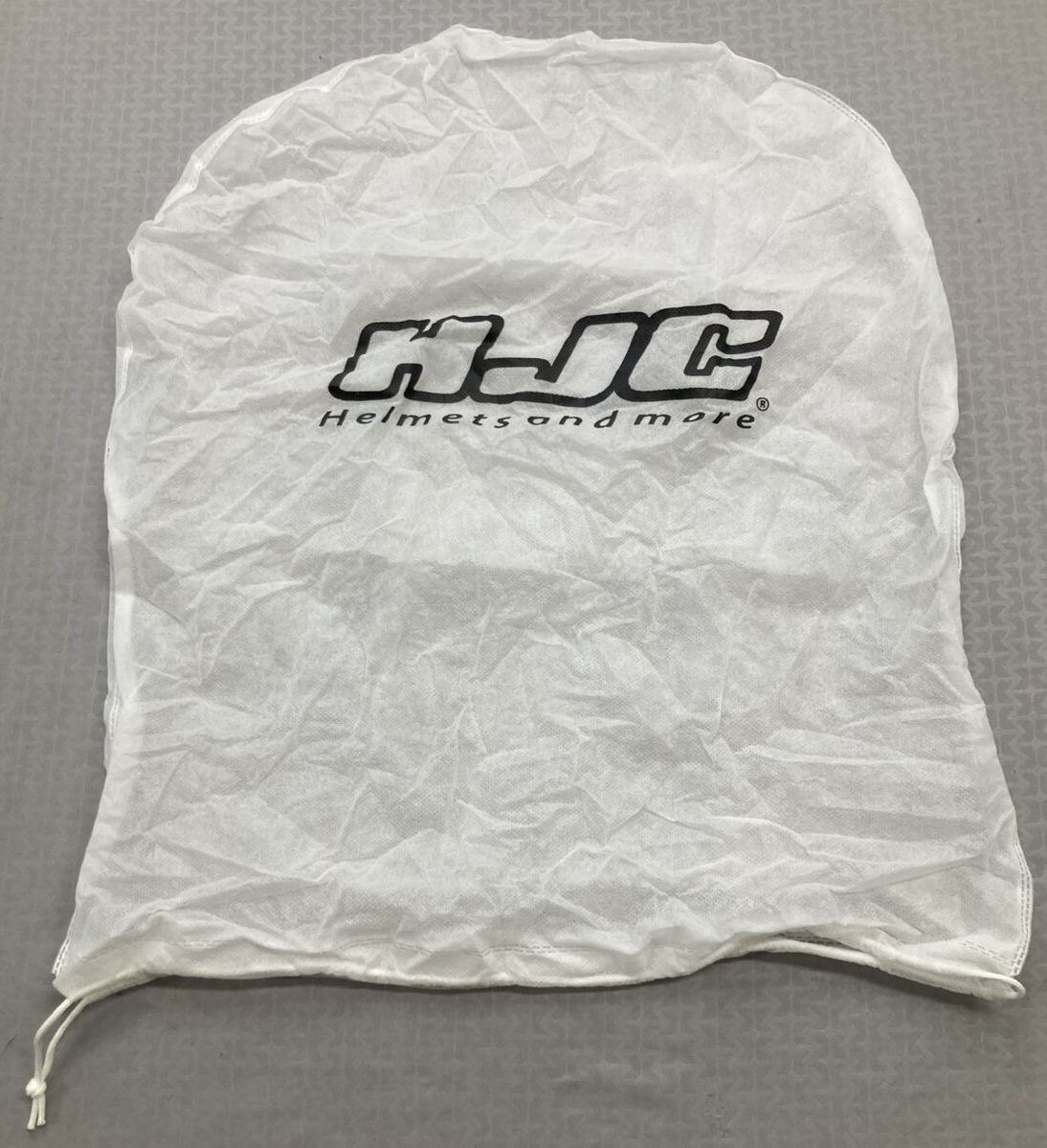 NEW GENUINE HJC HELMET DUST COVER BAG WHITE W/ DRAWSTRING CLOSURE