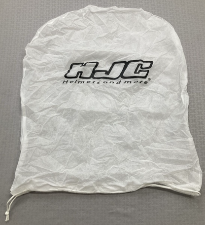 NEW GENUINE HJC HELMET DUST COVER BAG WHITE W/ DRAWSTRING CLOSURE