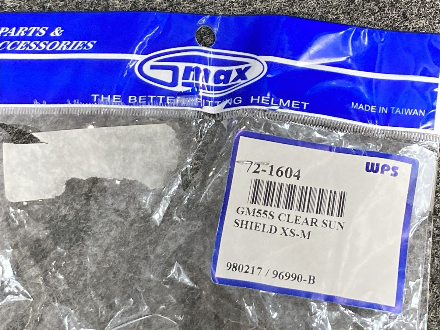 NEW GMAX 980217 HELMET VISOR INNER SHIELD CLEAR GM55S XS-M (WPS 72-1604)