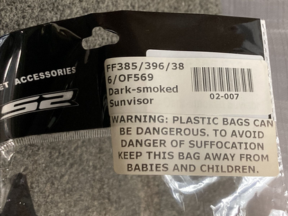 NEW LS2 02-007 FF385 T2 HELMET VISOR INNER SHIELD DARK SMOKE
