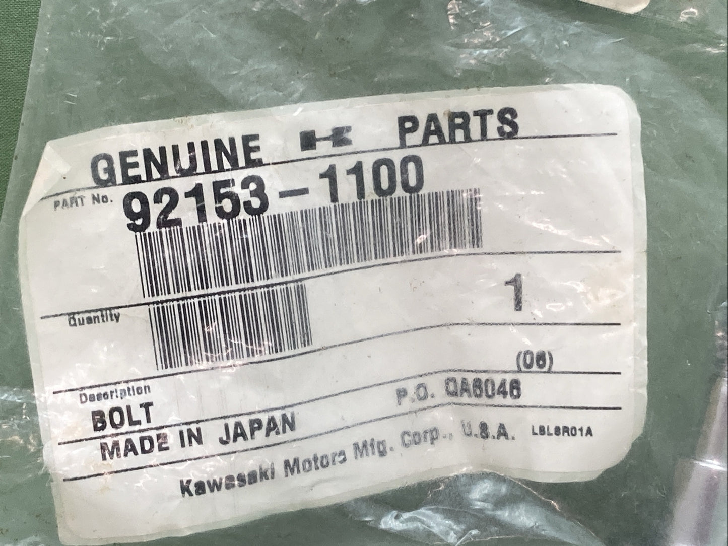NEW KAWASAKI 92153-1100 BOLT, BUNGEE CORD HOOK