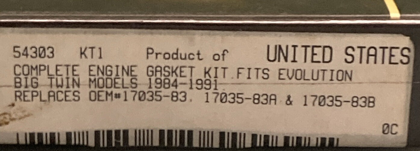 NEW GENUINE CUSTOM CHROME 54-303 GASKET KIT '84-'91 BIG TWIN MODELS