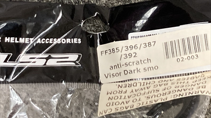 NEW LS2 02-003 HELMET VISOR SHIELD ANTI-FOG DARK SMOKE F385|396|387|392