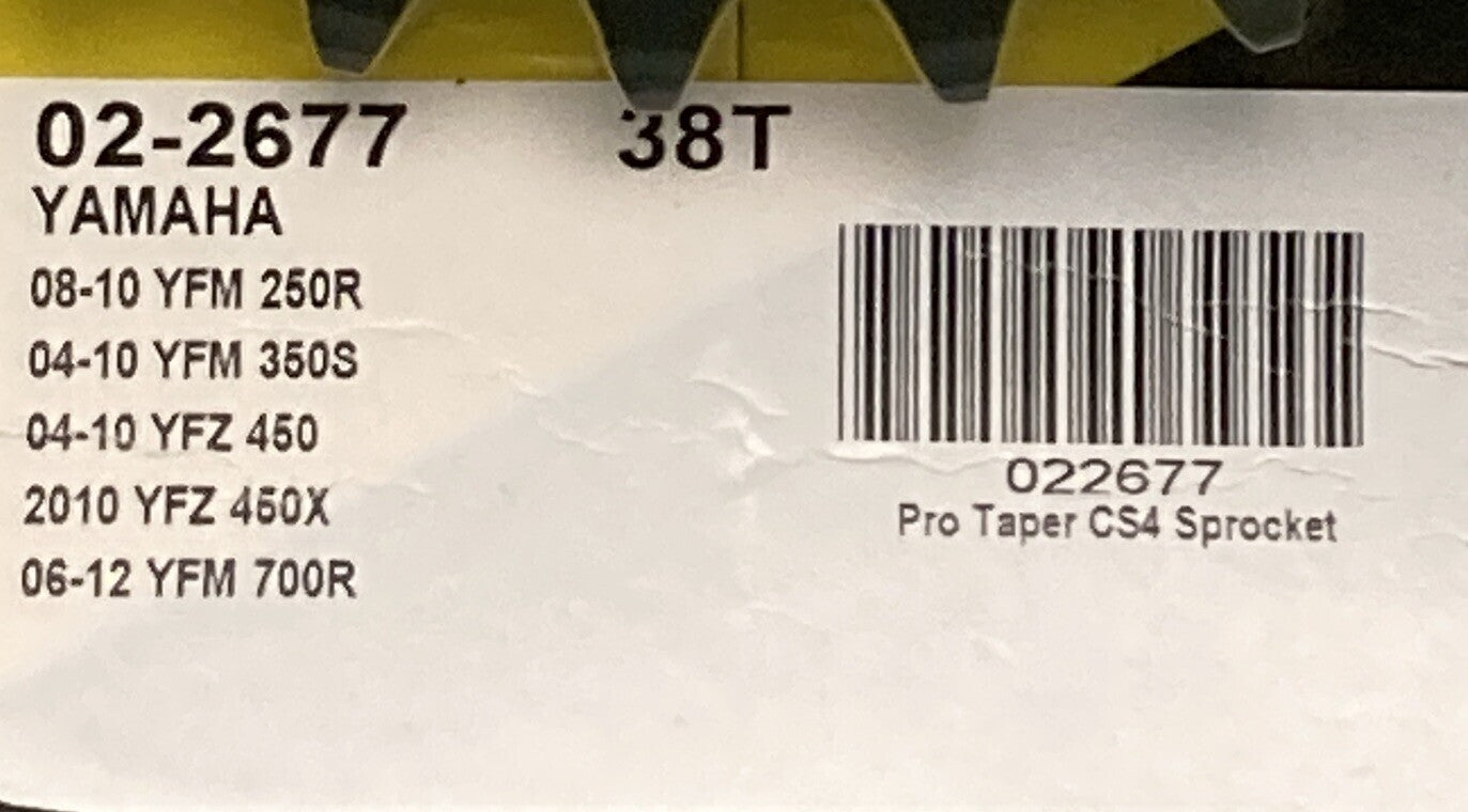 NEW GENUINE PRO TAPER 02-2677 COMP SPEC 38 TOOTH STEEL ATV SPROCKET