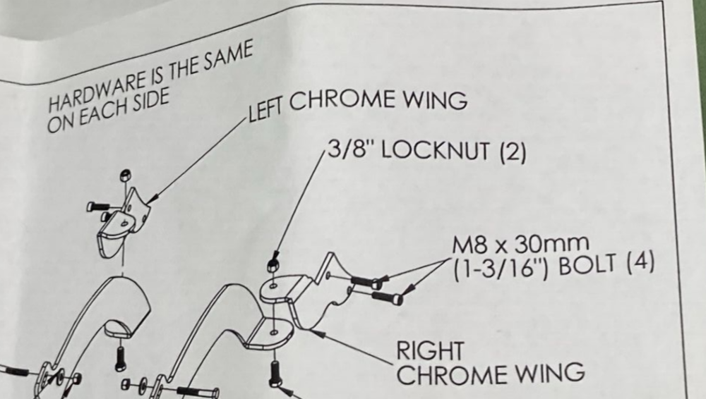 PAIR NEW HITCHDOC H15680 HITCH CHROME WINGS SUZUKI INTRUDER 1500