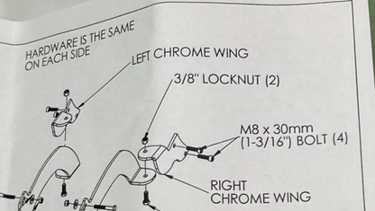 PAIR NEW HITCHDOC H15680 HITCH CHROME WINGS SUZUKI INTRUDER 1500