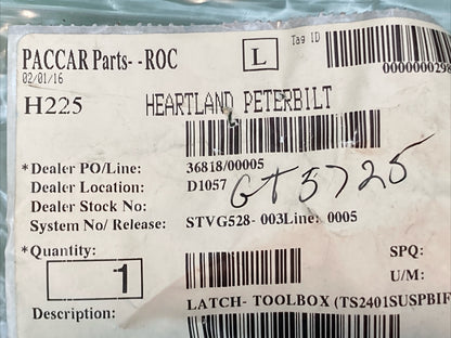 NEW GENUINE PETERBILT 15-06085PAK Latch-Toolbox