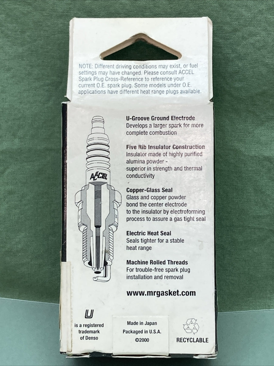 QTY 2 NEW ACCEL 2403A U-GROOVE SPARK PLUGS