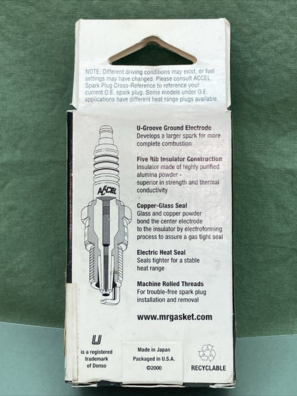 QTY 2 NEW ACCEL 2403A U-GROOVE SPARK PLUGS