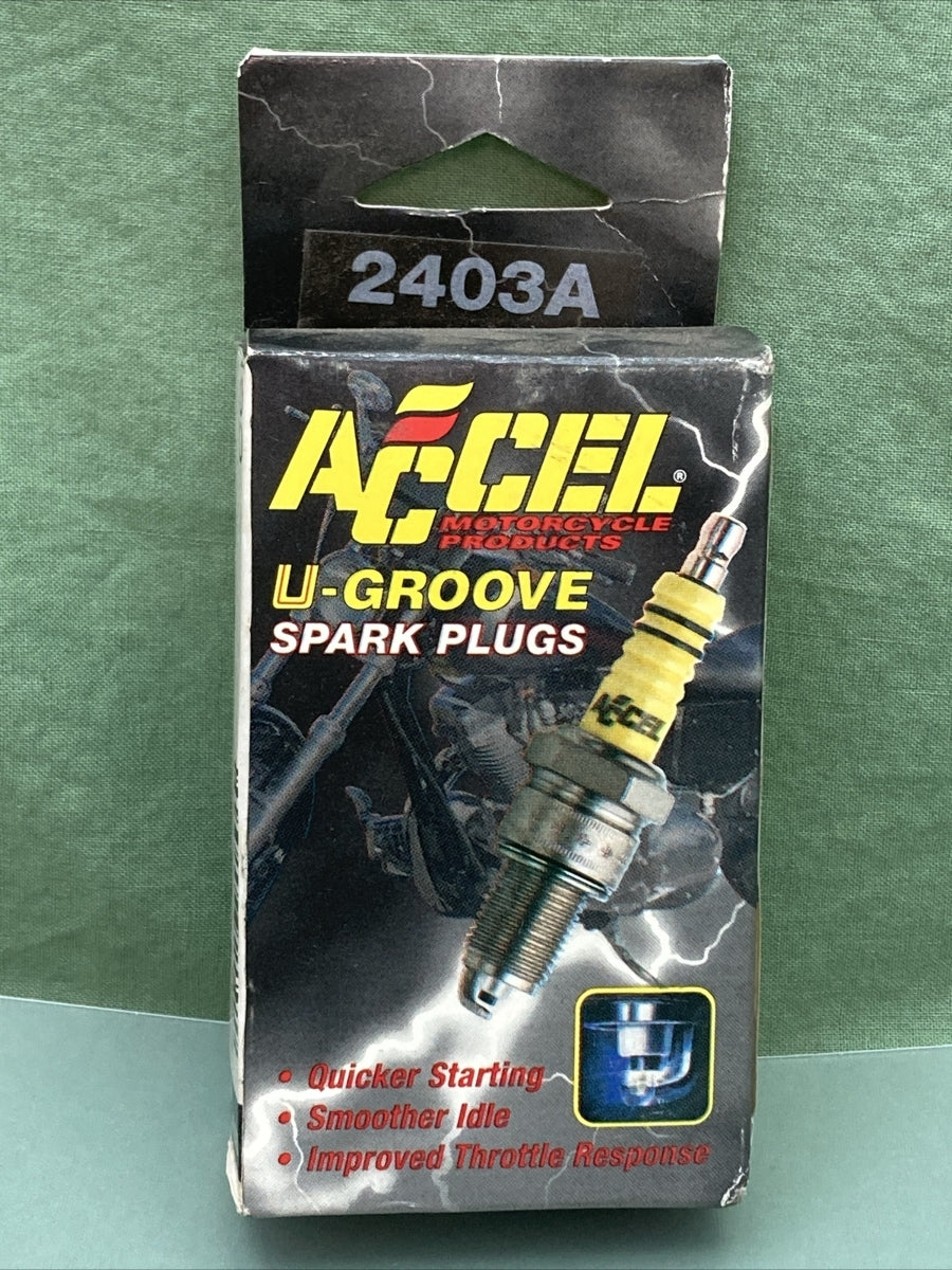 QTY 2 NEW ACCEL 2403A U-GROOVE SPARK PLUGS