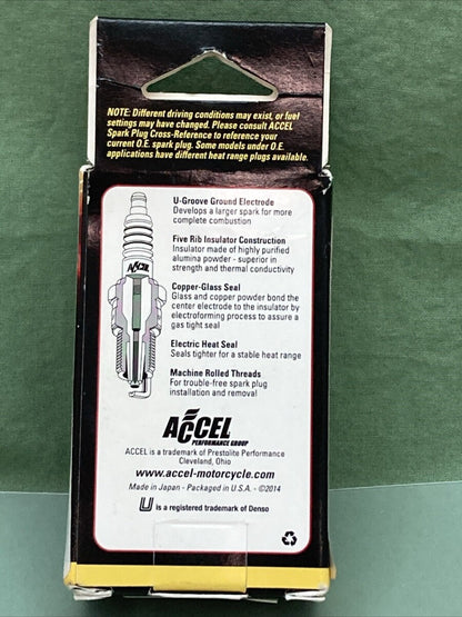 QTY 2 NEW ACCEL 2401 U-GROOVE SPARK PLUGS