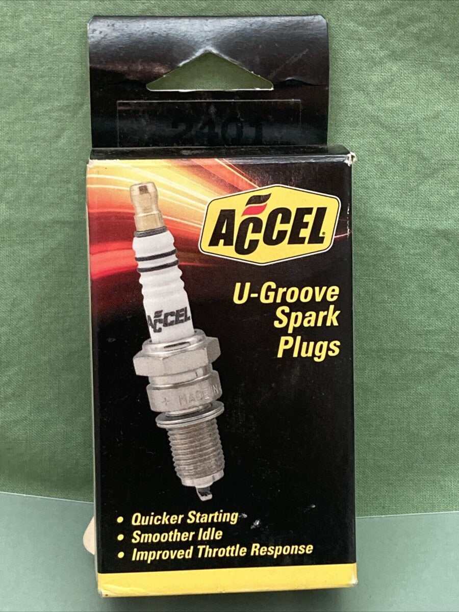 QTY 2 NEW ACCEL 2401 U-GROOVE SPARK PLUGS