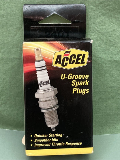 QTY 2 NEW ACCEL 2401 U-GROOVE SPARK PLUGS