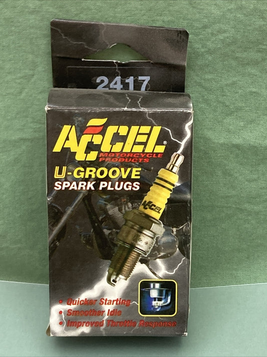 QTY 2 NEW ACCEL 2417 U-GROOVE SPARK PLUGS