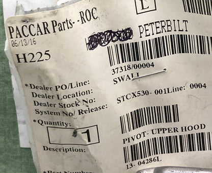 NEW GENUINE PACCAR 13-04286L UPPER HOOD PIVOT LEFT FOR PETERBILT