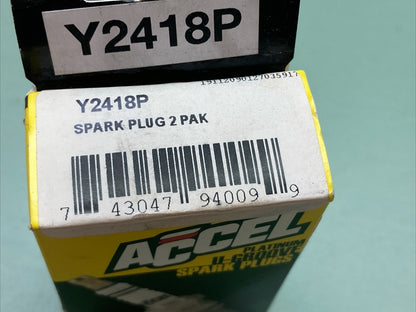 QTY 2 NEW ACCEL 2418P U-GROOVE SPARK PLUGS