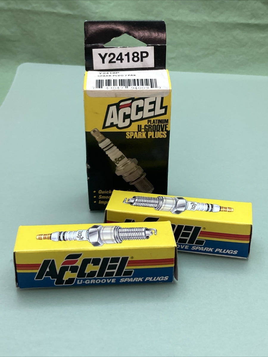 QTY 2 NEW ACCEL 2418P U-GROOVE SPARK PLUGS