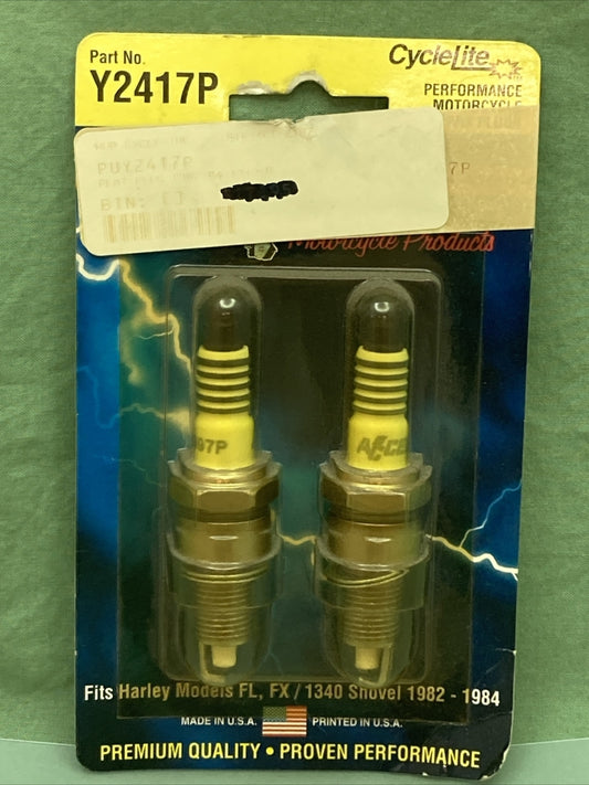 QTY 2 NEW ACCEL 2417P CYCLE LITE SPARK PLUGS