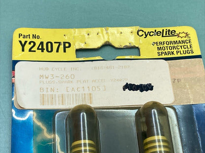 QTY 2 NEW ACCEL 2407P CYCLE LITE SPARK PLUGS