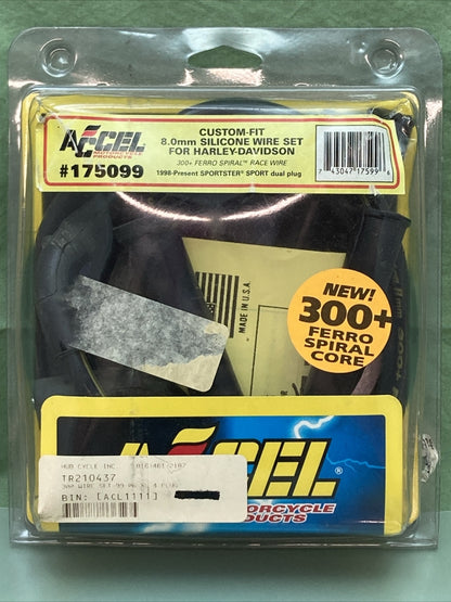 NEW ACCEL 175099 CUSTOM FIT 8.0MM SILICONE WIRE SET FOR HARLEY DAVIDSON