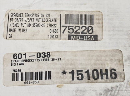 NEW GENUINE PBI 279-22 SPROCKET TRANSMISSION 22T