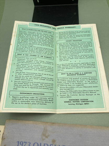 OLDSMOBILE 413442 OWNER'S MANUAL DELTA 88/ROYALE- CUSTOM CRUSIER- 98, 1973