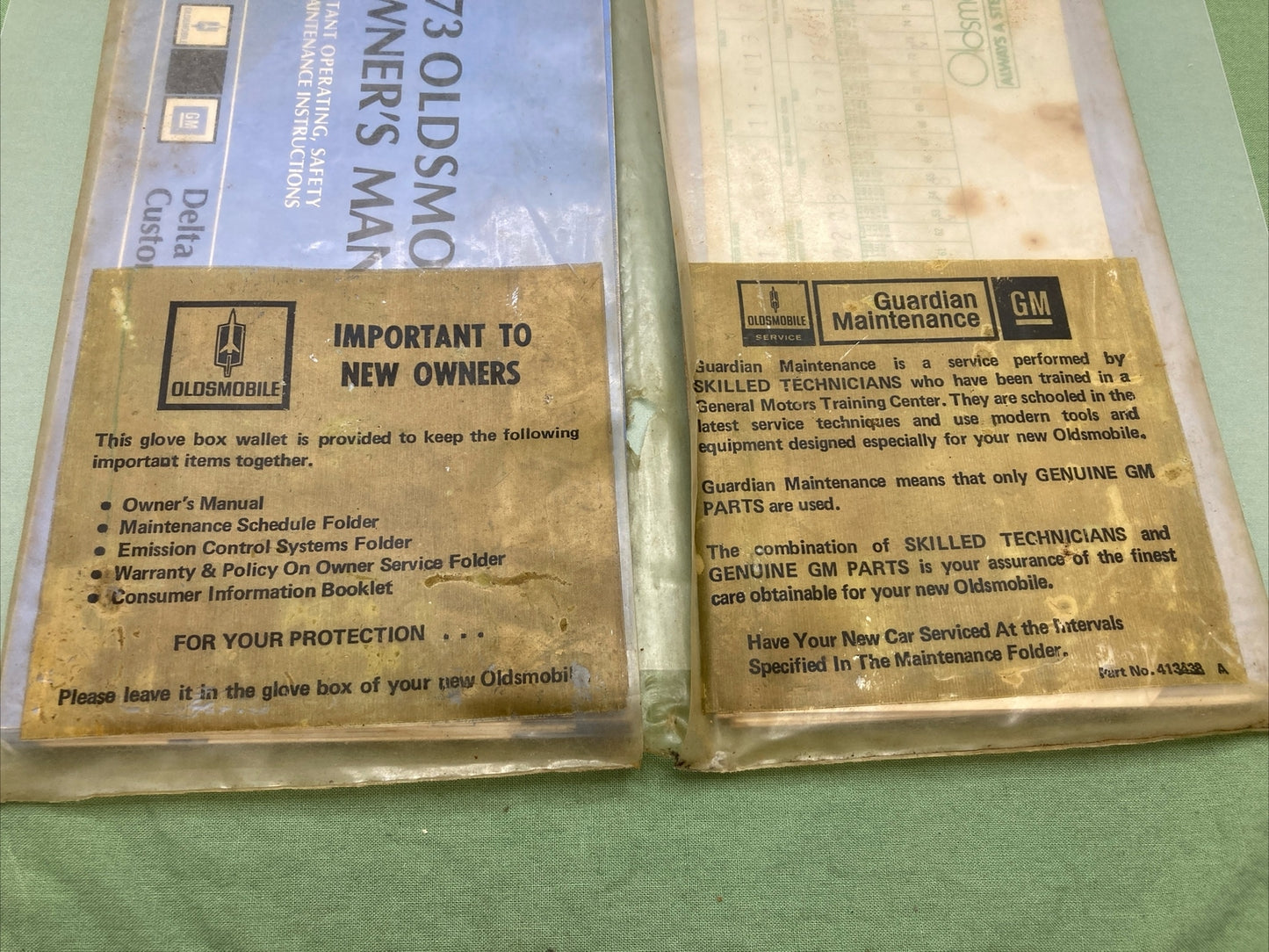 OLDSMOBILE 413442 OWNER'S MANUAL DELTA 88/ROYALE- CUSTOM CRUSIER- 98, 1973