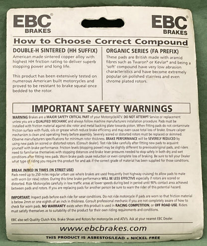 NEW EBC BRAKES FA24 Organic Front Brake Pads