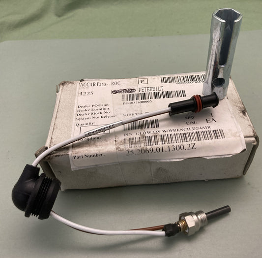 NEW GENUINE PACCAR 25.2069.01.1300.2Z Pin Glow 12 V W/Wrench D2/4 AiR