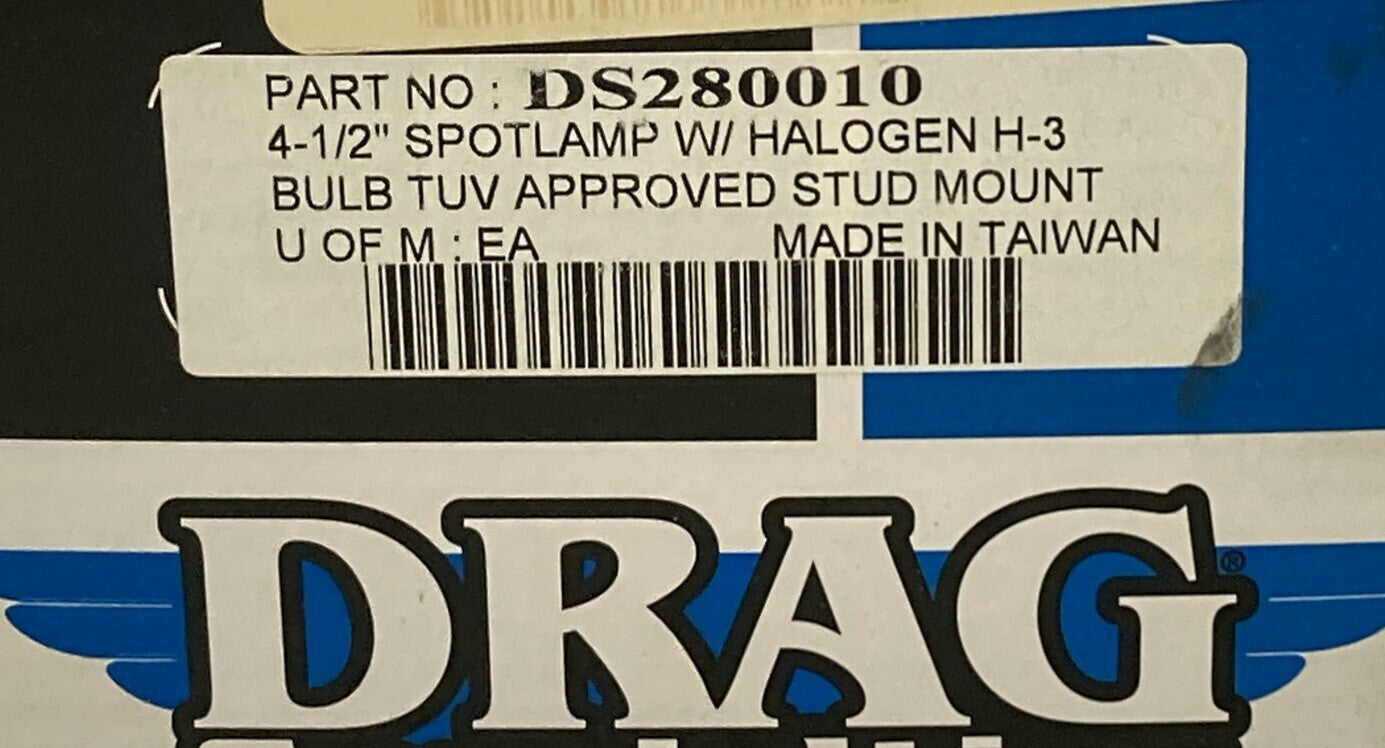 NEW DRAG SPECIALTIES DS280010 SPOTLAMP WITH HALOGEN H-3 BULB FOR HARLEY DAVIDSON