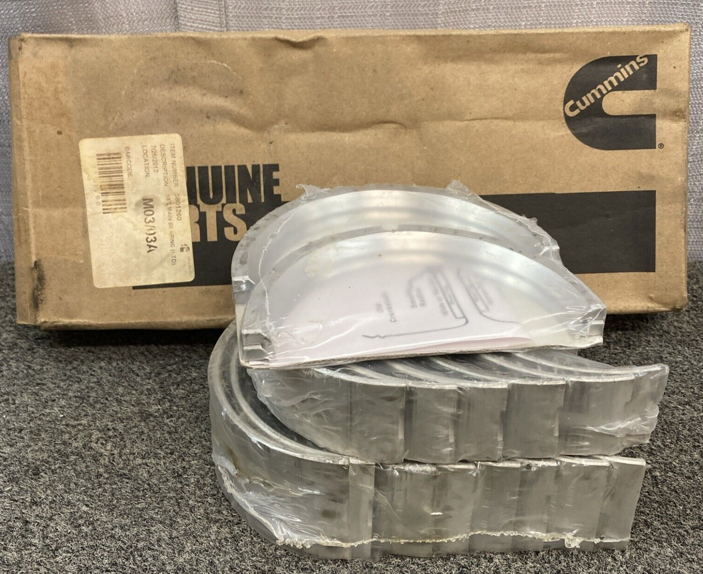 NEW GENUINE CUMMINS 3801260 Engine Crankshaft Main Bearing Set