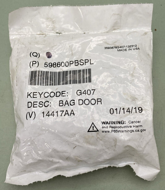 NEW REPLACES PETERBILT 598600PBSPL KIT CYL & KEY STORAGE BAG DOOR W